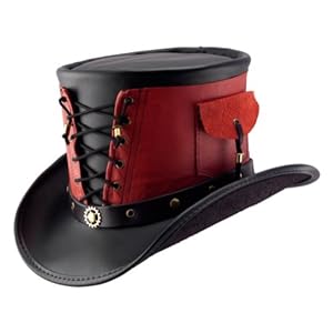 Steampunk Vested Red and Black (X-Large 7 1/2 - 7 5/8 in.)