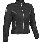 FirstGear Contour Women's Mesh Street Bike Racing Motorcycle Jacket w/ Free B&F Heart Sticker Bundle - Black / 2X-Large