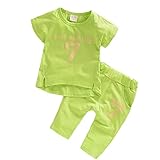 【SEBLES】ベビー 赤ちゃん 男の子 女の子 ユニセックス 半袖 ラウンドネック 無地 Tシャツ　ズボン ボトムス セット お洒落 カジュアル コットン 綿　ナンバー(タイプE,120cm)