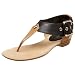 Nine West Women's Uba Ankle Thong,Black/Natural Leather,8.5 M US