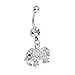 BodyJ4You Peridot Crystal Black Ganga Leaf Dreamcatcher Belly Ring 14G
