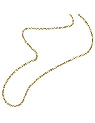 14K Yellow Gold 1.2mm Classic Rolo Cirlce Cable Chain Necklace 16"