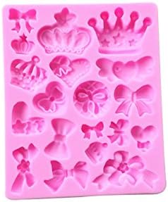Wocuz W0532 Crown Heart Bows Mixed Decorative Accessory for Candy Making Mold and Baking Supplies and Decorations