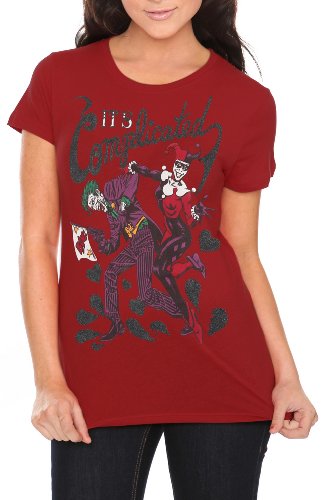  DC Comics Batman Harley Quinn And Joker Complicated Girls T-Shirt