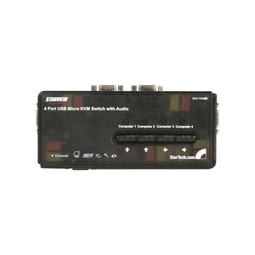 Childrens Toyshop  Computer : StarTech.com 4 Port Mini USB KVM Kit with Cables and Audio Switching