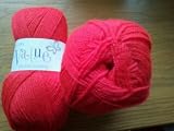 Two Balls Of 100gm BRIGHT RED Big Value (King Cole) Double Knitting Yarn (Wool) shade 9