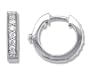 1/4 Carat Diamond Hoop Earrings in 14k White Gold (with Safety Lock)