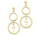 14k Eternal Life Cross Dangle Earrings