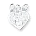 Sterling Silver Best Friend 3-piece Break-apart Heart Charm includes 20 inch Sterling Silver Chains