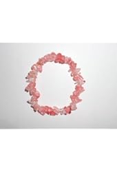 Promotion *(Buy 2 Get 1 Free) Natural Cherry Quartz Chip Gemstone 7 Inch Stretch Bracelet - Great for Gifts!!!