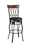 24"H Swivel Counter Height Stool with Contoured Oval Back in Matte Bronze F ....