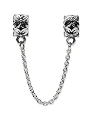 Reflection Beads Silver Security Chain with Flower Bead
