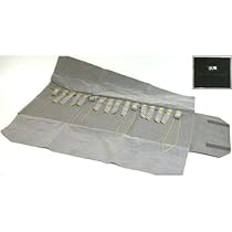 Black & Gray Velvet 16 Necklace Chain Roll Up Travel Jewelry Display Case
