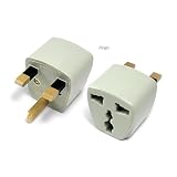 Universal to UK Outlet Plug Adapter (Beige)
