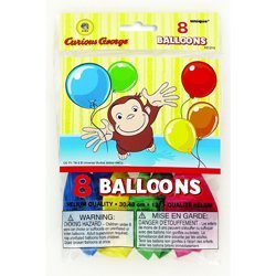 Curious George Balloons 8ct