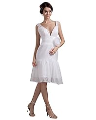 A-line V-neck Lace Belted Vintage Knee Length Natural   Waistline  Dress