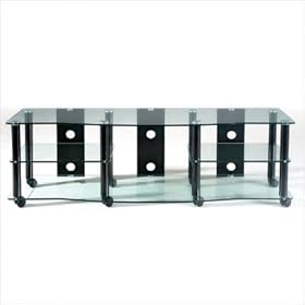  TransDeco TD108CB Flat Panel TV Stand, High Gloss Black