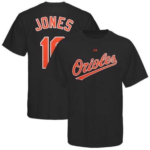 MLB Adam Jones Baltimore Orioles Adult Short Sleeve Basic Tee (Black, Large)