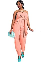 Plus Size Sexy Strapless Jumpsuit 