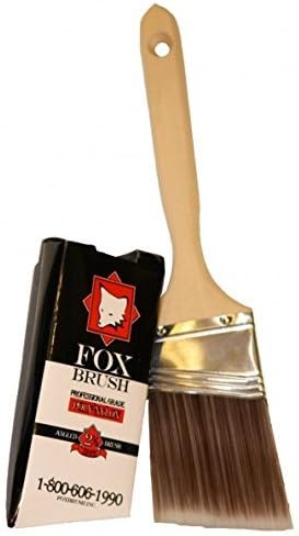Professional Paint Brush 2 1/2" Poly-Nylon Angled Long Handle (1 Pack) by Fox Brush