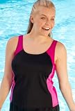 Chlorine Resistant! Beach Belle® Sporty Signature Plus Size Spliced Tankini Top - Plus Size Swimsuit Plus Size Swimsuits