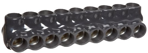 Morris Products 97669 Multi-Cable Connector, Insulated, Dual Entry, Black, 9 Ports, 600 - 4 Wire Range, 5/16" Allen Hex 9 Ports, 600 - 4 Wire Range, 5/16" Allen Hex