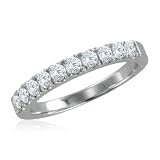 Anniversary Natural Diamond Wedding Ring in Platinum (G, SI1, 0.45 cttw) Certificate of Authenticity