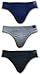 Andrew Scott Men's 3 Pack Low Rise Bikini Briefs (LARGE, Black/Grey/Navy)