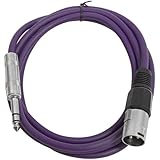 Seismic Audio - SATRXL-M6 - Purple 6' XLR Male to 1/4" TRS Patch Cable