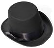 Black Bell Topper Hat - Adult Std.