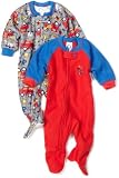 Gerber Baby-Boys Infant 2-Pack Fire Dog Blanket Sleeper, Red, 12 Months