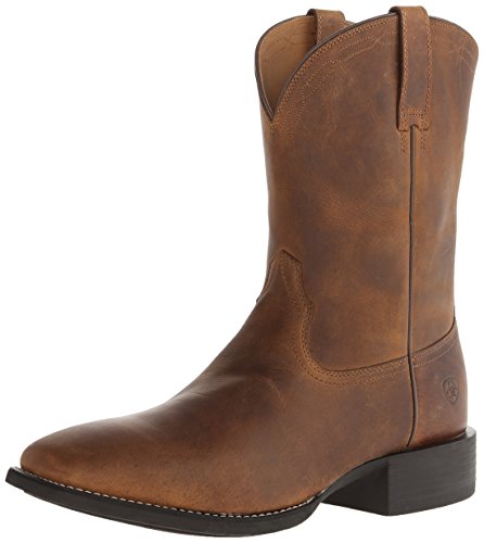 Ariat Men's Heritage Roper Western Cowboy Boot, Powder Brown, 12 2E US