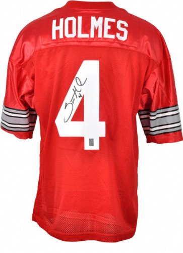 Santonio Holmes Ohio State Buckeyes Autographed Red Custom Jersey