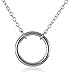 Amazon Collection Sterling Silver Open Circle Necklace and Earrings Jewelry Set