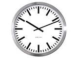 Karlsson KA850527 Wanduhr Station Stahl poliert