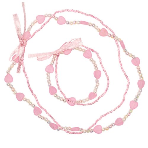Kinderkette + Kinderarmband Zugband Verena rosa