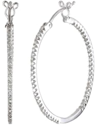 Sethi Couture "Simple Elegance" 1 Inch White Diamond Micro Hoop Earrings