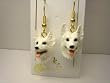 German Shepherd White- Hooks Earrings