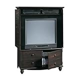 Distressed Antique Paint TV Armoire with Adjustable Shelves