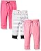 Luvable Friends Unisex Baby Cotton Pants, Girl Black Stripe, 9-12 Months