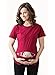 Womens Caucasian Peeking Baby Pregnancy Maternity T-shirt (Cardinal)