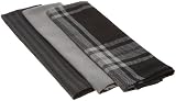 Mahogany Ralph 18 - Inch by 28 - Inch White and Black Plaid Kitchen Towels, Set of 3, 100% Woven Cotton - cod. B002S0NHFK
