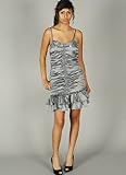 Ruched Sequin Trim Ruffle Formal MED GREY