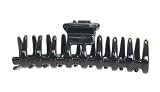 Caravan Large Spike Looking Design With Flat Teeth And Body With Patent Covered Spring In Black Hair Claw