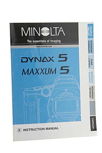 Minolta Dynax 5 Maxxum 5 35mm SLR Camera Instruction Manual