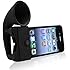 Silicone Horn Stand Speaker compatible with Apple iPhone 4 / 4S, Black