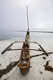 Wallmonkeys Peel and Stick Wall Decals - Kenya: Diani Beach: Outrigger Canoe Mango Wood - 48