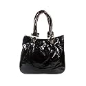Coffee Double Handle Leatherette Satchel Bag Handbag Purse