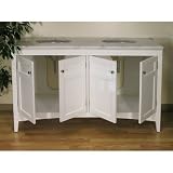 60 White Double Sink Vanity (White) (36H x 60W x 22.5D)