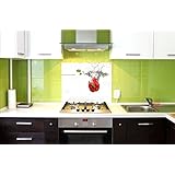 Paraschizzi Da Cucina In Vetro Relaxdays 70x40 Cm - Pannello Antischizzo Trasparente Per Piastrelle - Foto 7